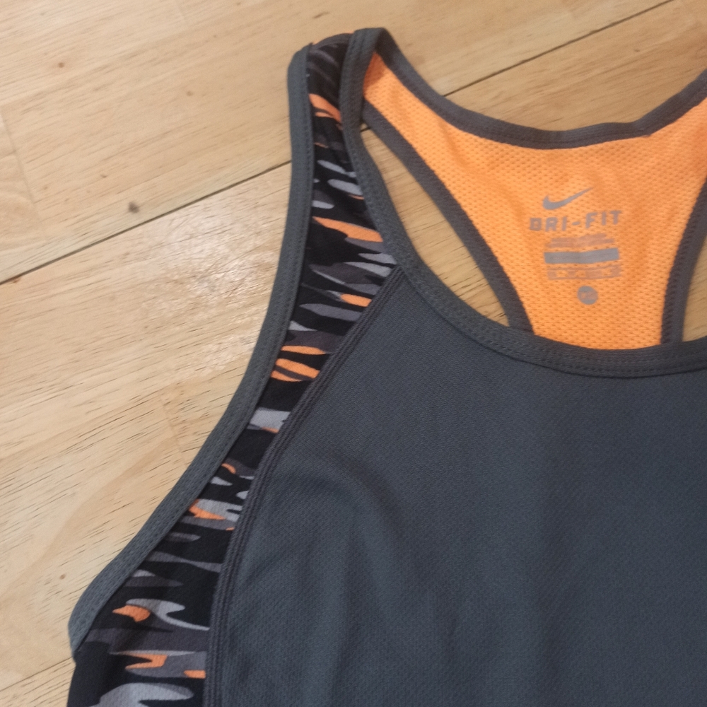 Nike Tank Top Womens XS gray orange Dri Fit  Running Athletic - Picture 6 of 16